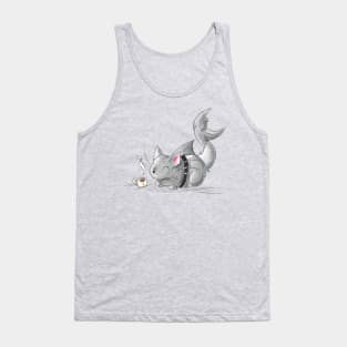 Coffee Loving Cat Shark Tank Top